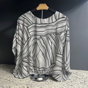 Vince Camuto black and white stripe blouse